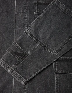 Black Denim Johnny Jacket
