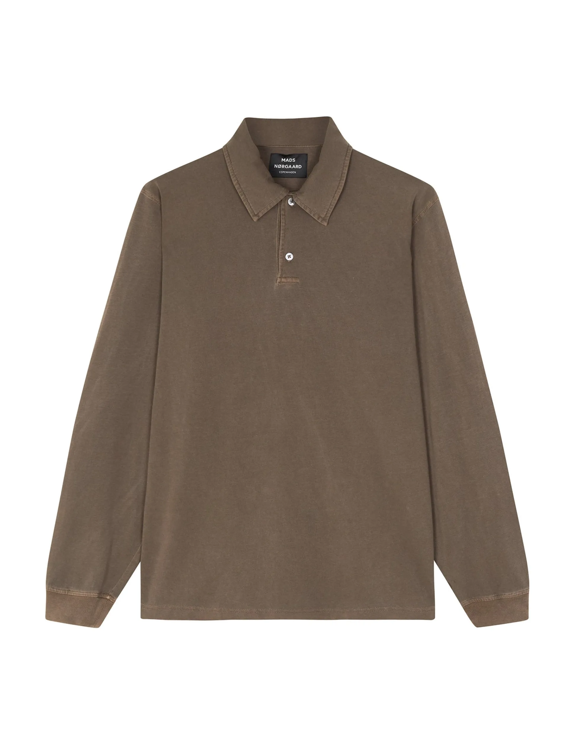 Cotton Jersey Pigment Dye Polo Tee LS