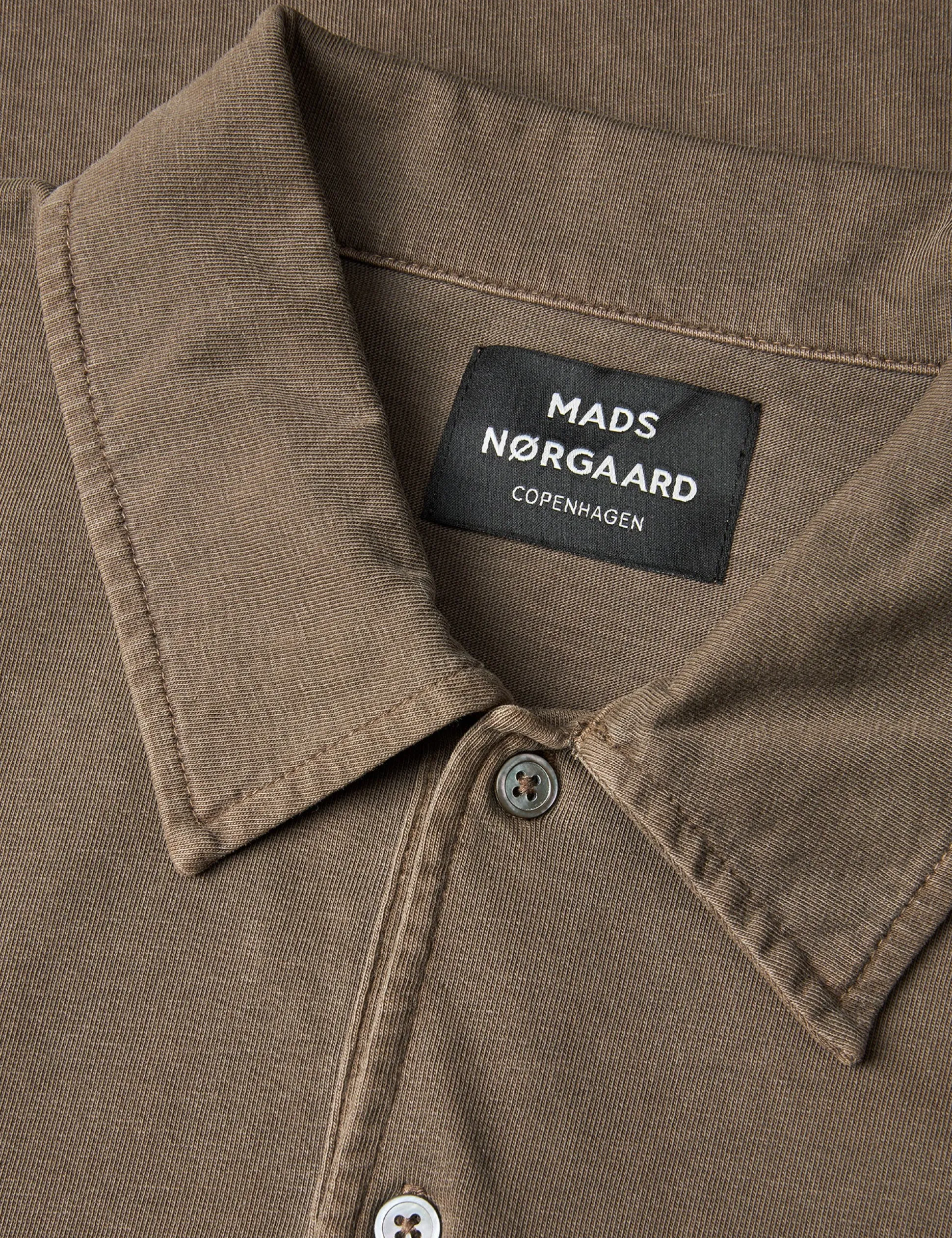 Cotton Jersey Pigment Dye Polo Tee LS