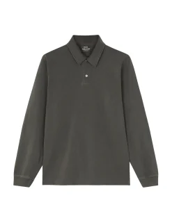 Cotton Jersey Pigment Dye Polo Tee LS