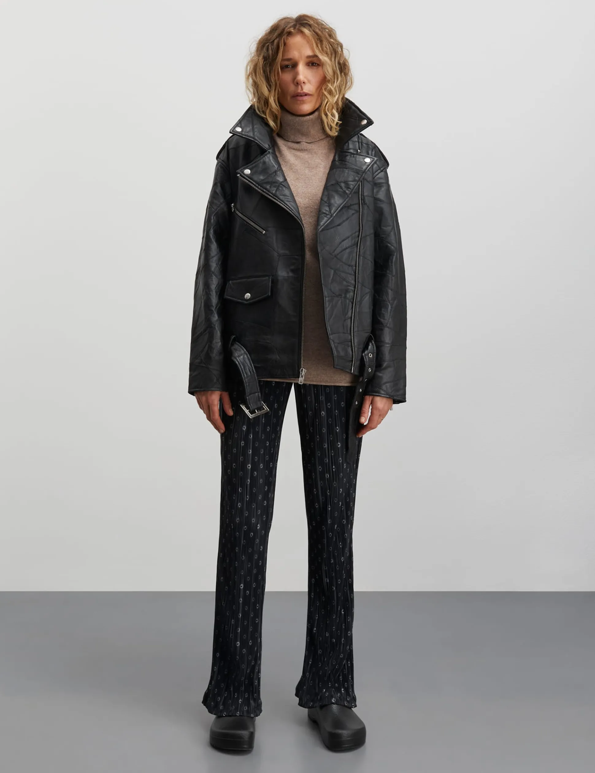 Patch Leather Berline Jacket