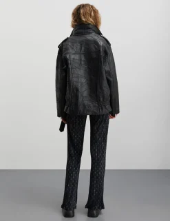 Patch Leather Berline Jacket